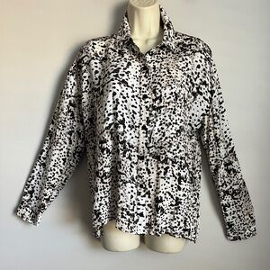 Cloth & Stone Anthropologie Leopard Button Up Long Slv. Casual Shirt Top Sz. M